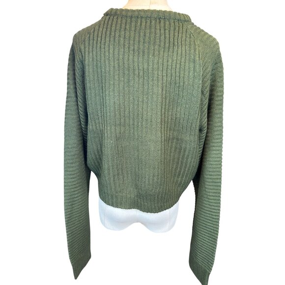PrettyLittleThing XL Plus Khaki Cropped Rib Knit Jumper - NWT - Picture 11 of 14